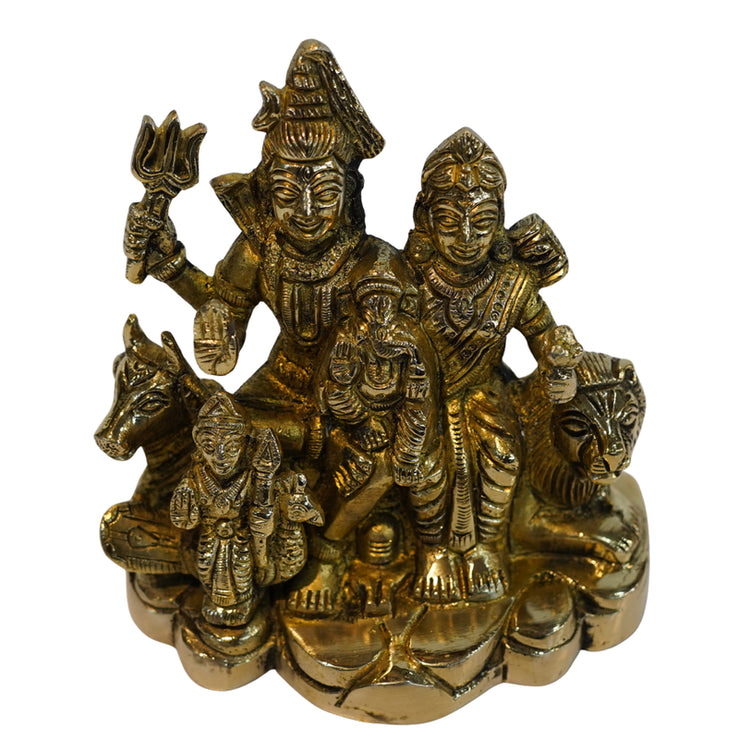 Brass Shiv Parivar Family Blessing Statue 1578g