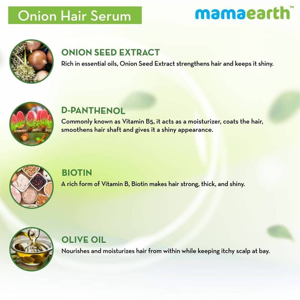 Mamaearth Onion Hair Serum For Strong Frizz Free Hair