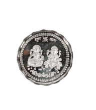 Pure Silver Lakshmi Ganesh Coin 10 Grams,1.25"H