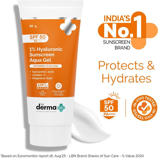 The-Derma-Co-1%-Hyaluronic-Sunscreen-SPF-50-PA++++-Lightweight-Aqua-Gel