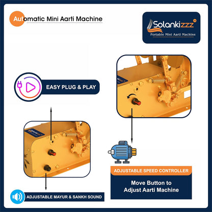 God-Mantra Shankh & Mayur Sounds Fully Automatic Electric Mini Aarti Machine