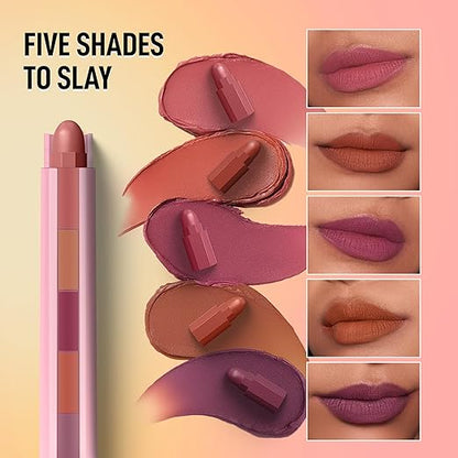 RENEE Everyday Fab 5 5-in-1 Nude Matte Lipstick