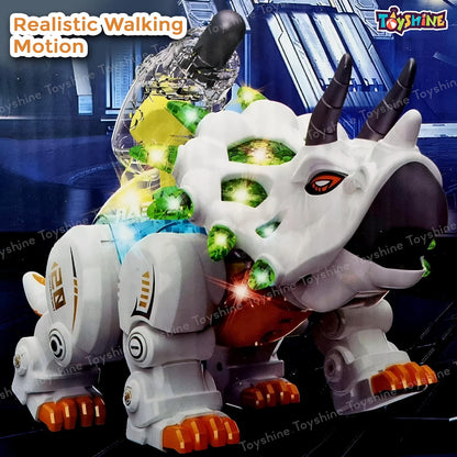 Toyshine Walking Triceptor Dinosaur Musical Toy with Dazzling Lights