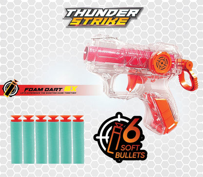 K. V. Toys Thunder Strike Transparent Toy Gun with 6 Darts