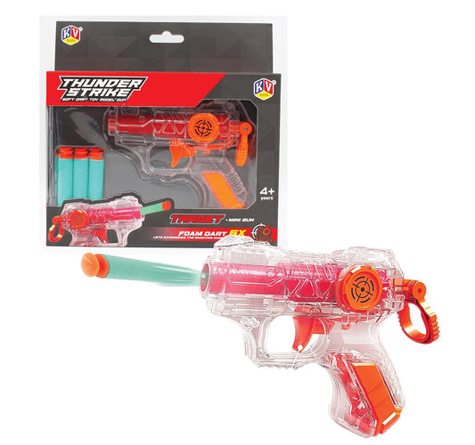 K. V. Toys Thunder Strike Transparent Toy Gun with 6 Darts