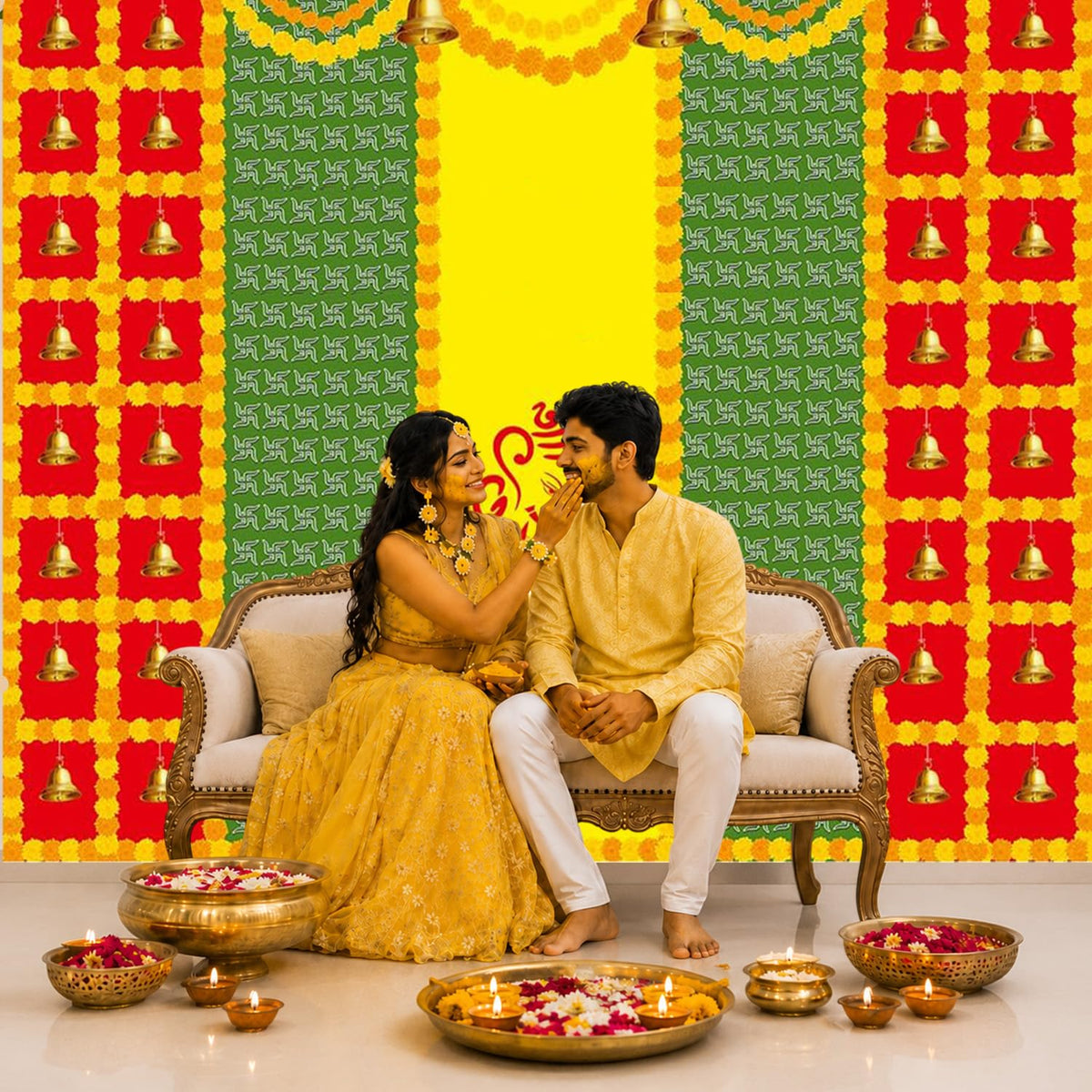 Party Propz Ganpati Backdrop Decoration