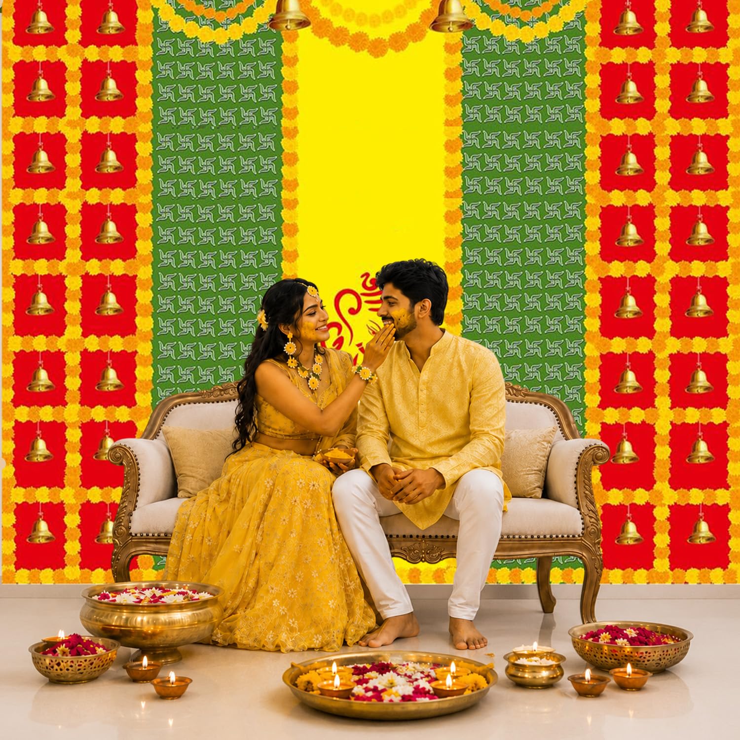 Party Propz Ganpati Backdrop Decoration