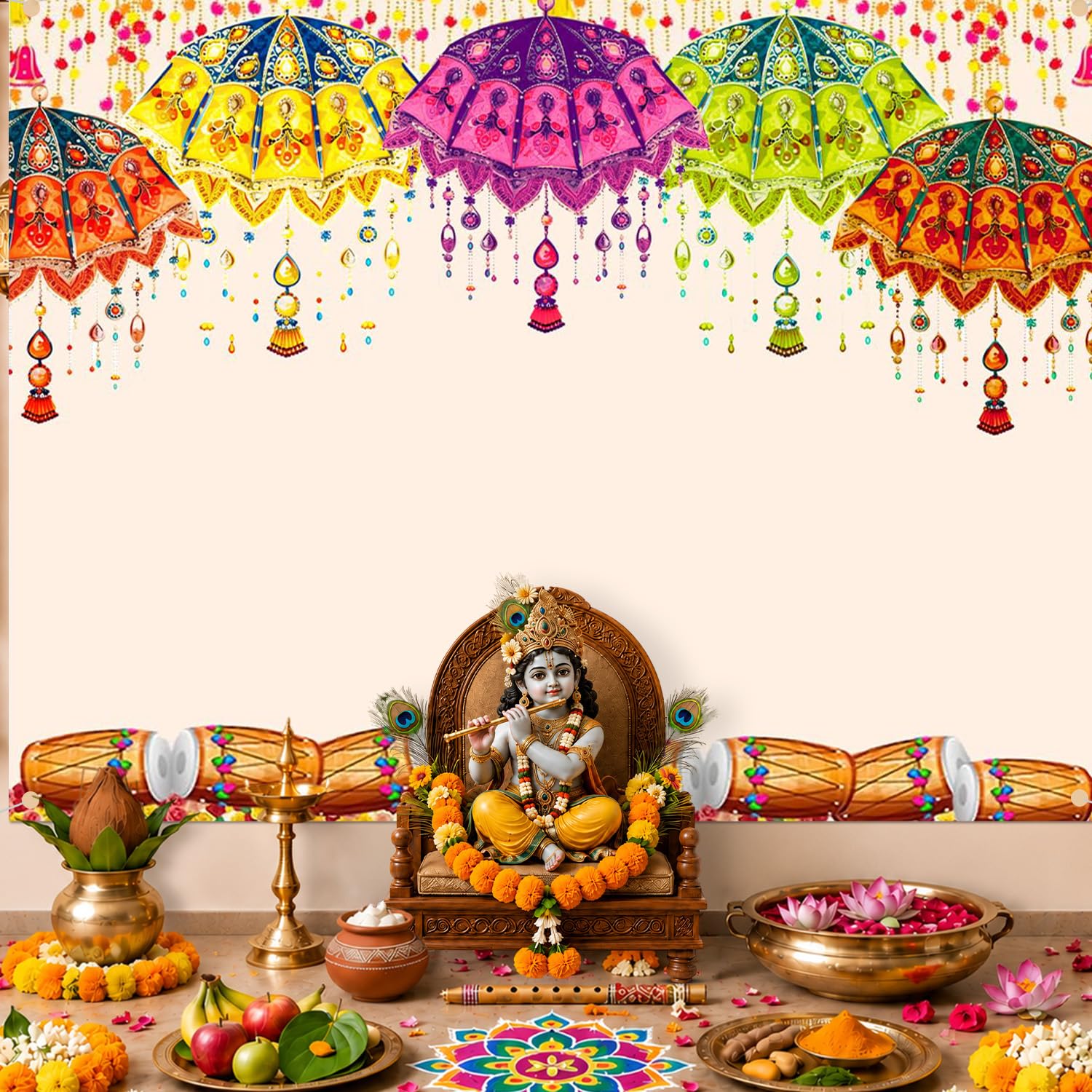 Party Propz Traditional Backdrop Cloth For Decoration