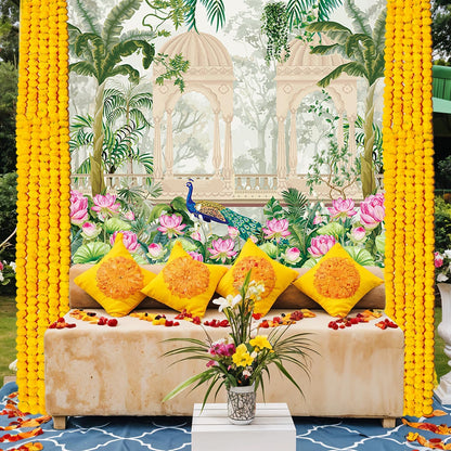 Party Propz Pichwai Backdrop Cloth For Decoration Pooja