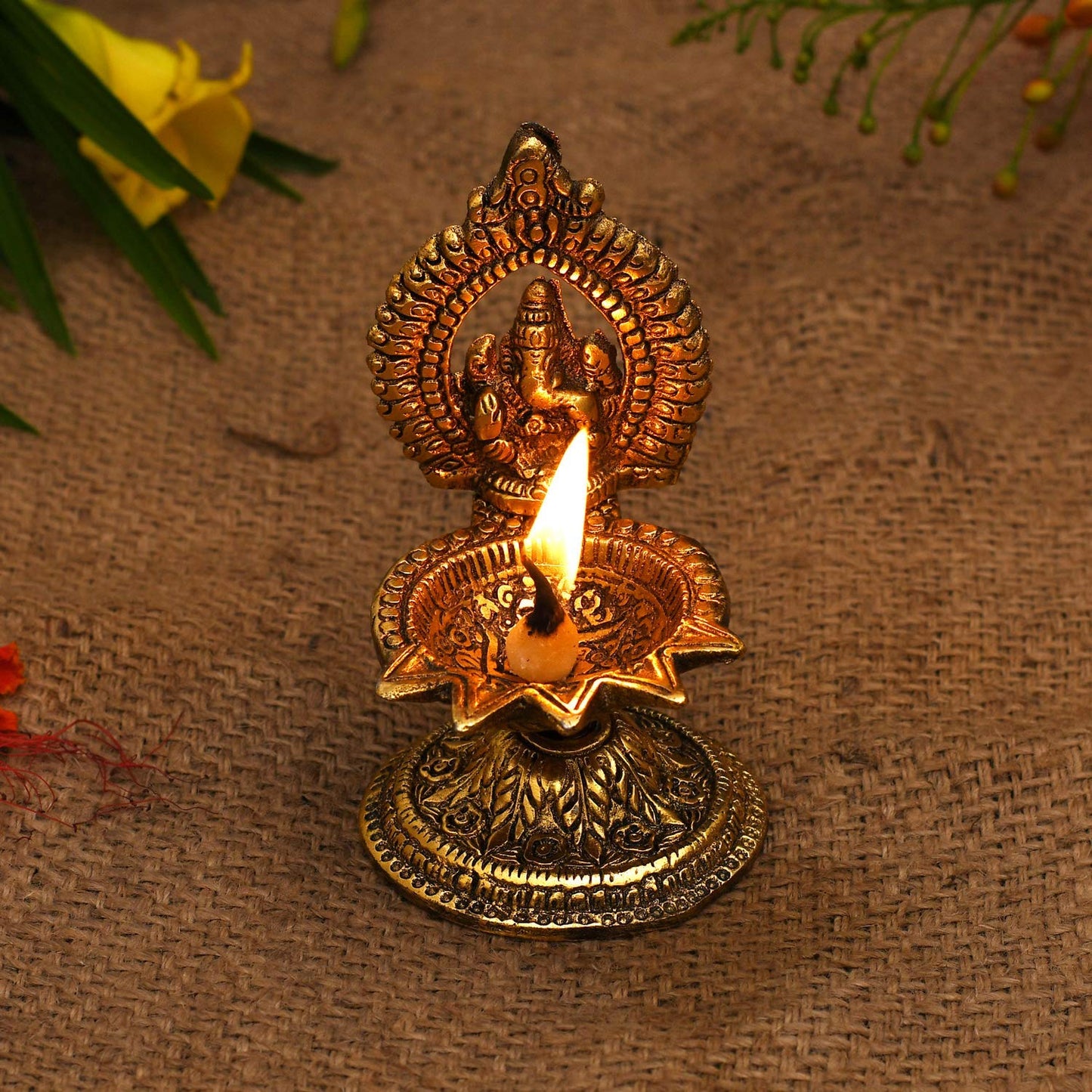 Collectible India Ganesha Diya Oil Lamp