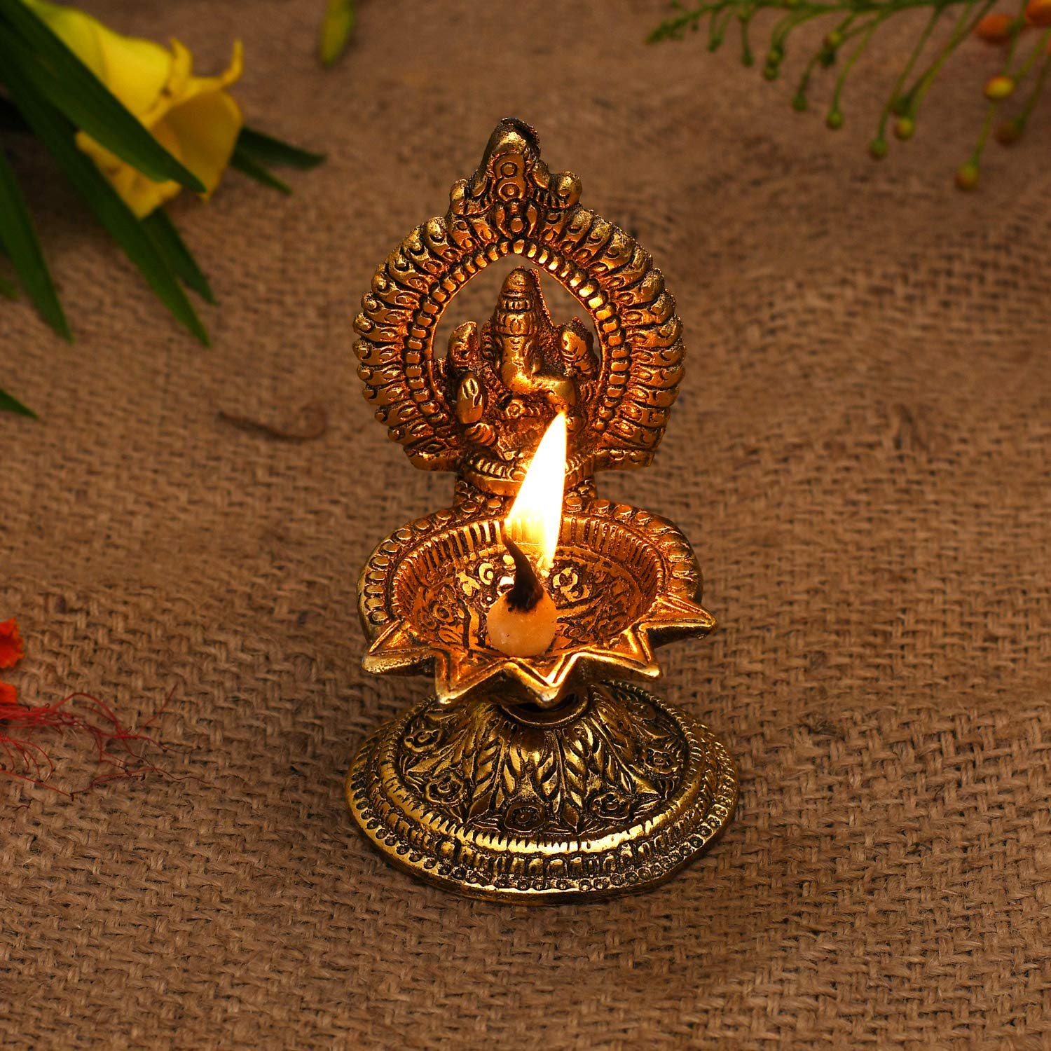 Collectible India Ganesha Diya Oil Lamp