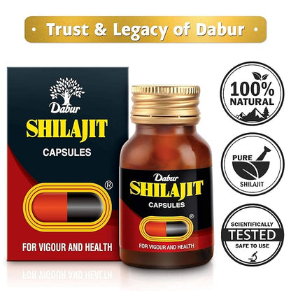 Dabur Shilajit Ayurvedic Capsules - PUSHMYCART