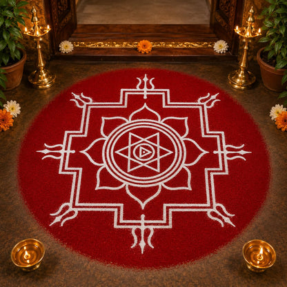 Rangly Durga Namaskar Mandala Yantra, Wooden Stencil