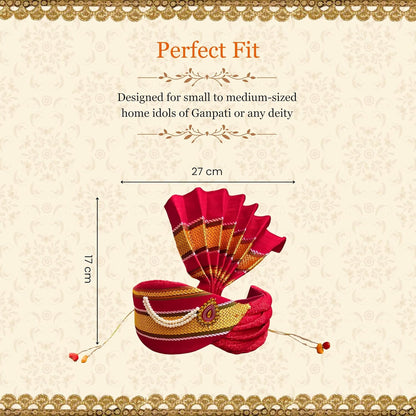Ganesh Feta Mukut (Turban, Khun, Red)