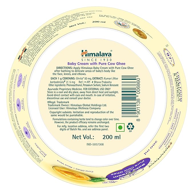 Himalaya Baby Cream with Pure Cow Ghee & pH5.5 - PUSHMYCART