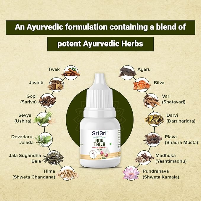 Sri Sri Tattva Anu Taila Nasal Drops 10ml - PUSHMYCART