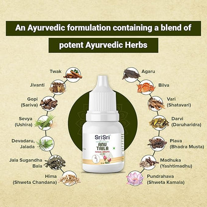 Sri Sri Tattva Anu Taila Nasal Drops 10ml - PUSHMYCART