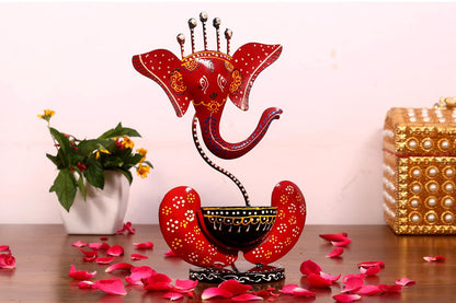 Tealight Candle Holder Home Decor Iron Metal Handcrafted Ganesh Idol