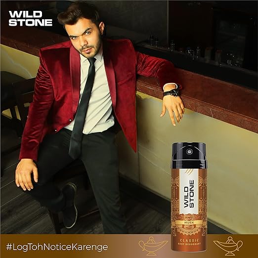 Wild Stone Classic Musk Logng Lasting Deodorant Body Spray for Men