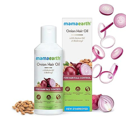 Mamaearth Onion Hair Oil For Hair Growth & Hair Fall Control With Redensyl 150ml