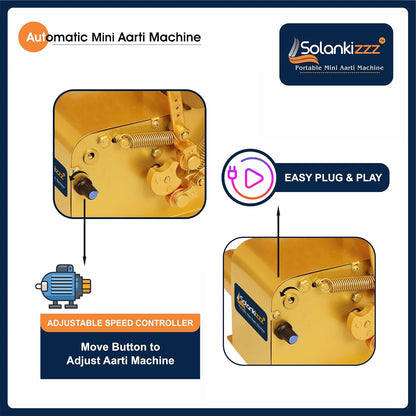 Fully Automatic Electric Mini Aarti Machine With Nagara | 2 Bells & Jalar For Home Temple
