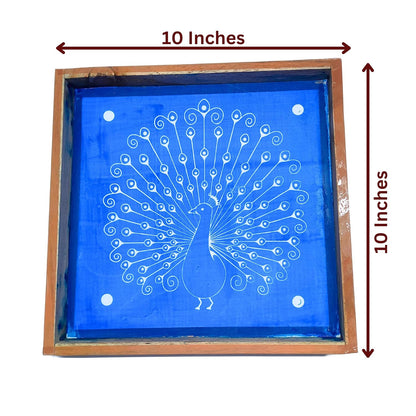 Anciently Peacock Rangoli Stencil Wooden