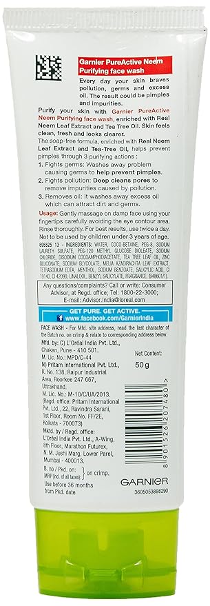 Garnier Pure Active Neem Face Wash