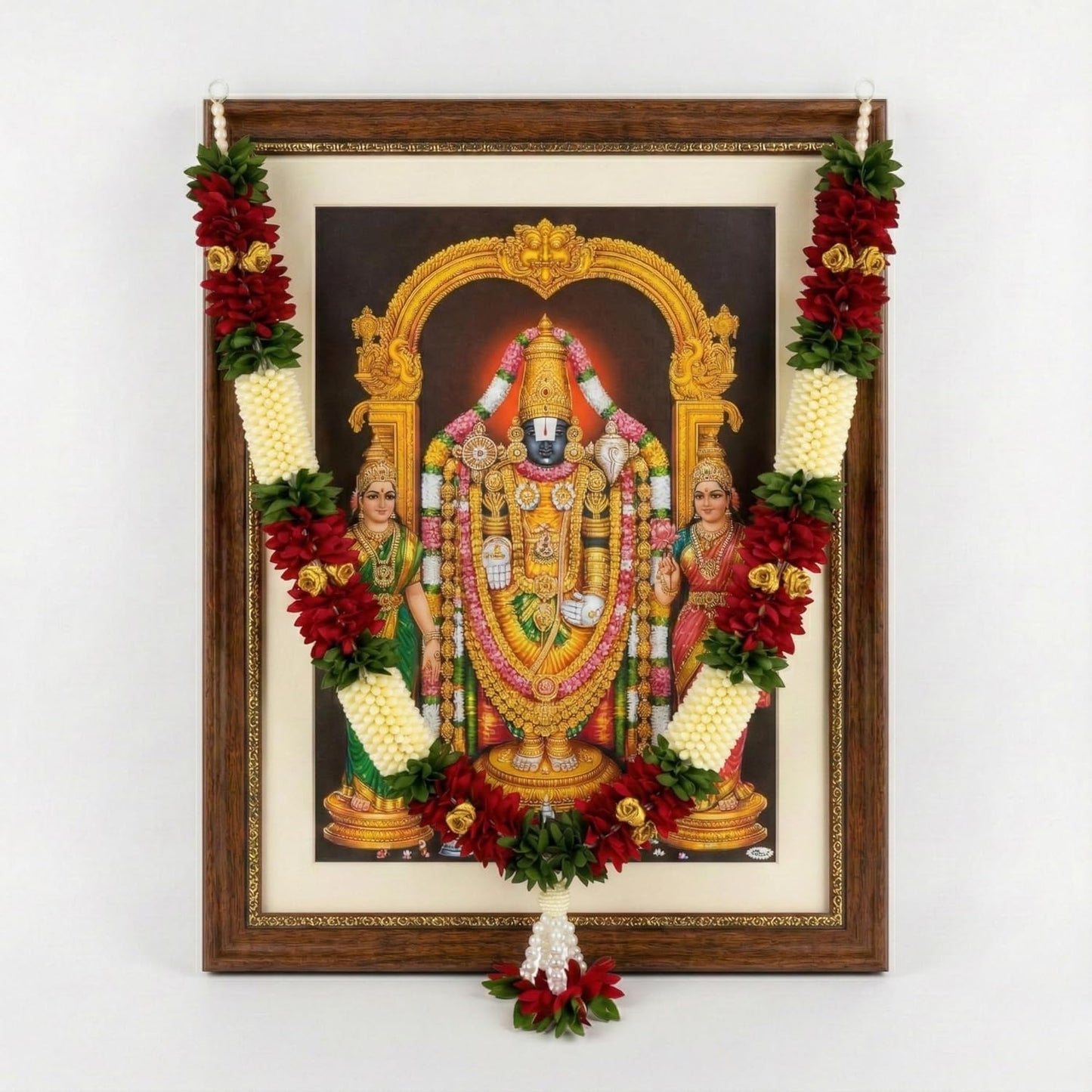 Handmade Artificial Flower Garland for Photo Frame Mala for god Idols Home Decoration