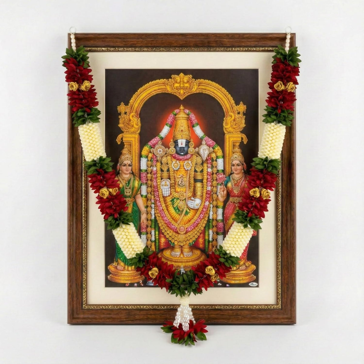 Handmade Artificial Flower Garland for Photo Frame Mala for god Idols Home Decoration