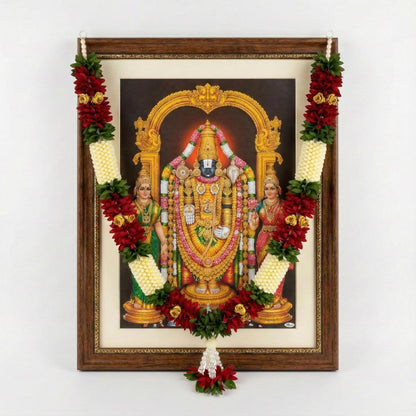 Handmade Artificial Flower Garland for Photo Frame Mala for god Idols Home Decoration