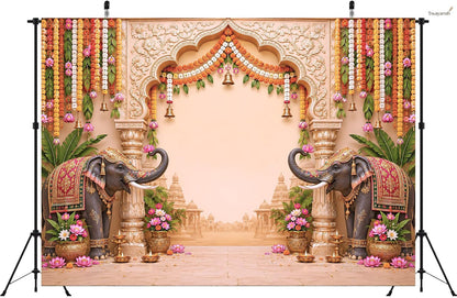 Mandir Backdrop Cloth for Decoration Pooja