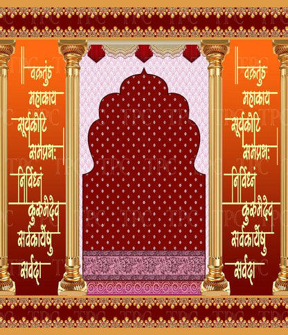 Ganpati Decoration Digital Background Ideas at Home