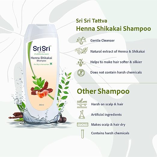 Sri Sri Tattva Henna Shikakai Shampoo 200ml - PUSHMYCART