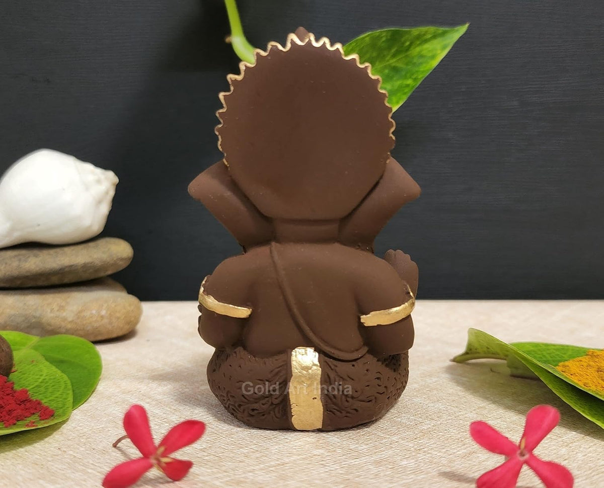 Gold Art India Brown Terracotta Idol for Ganesh Idol
