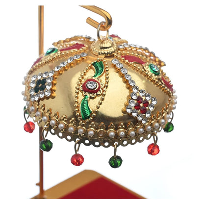 Metal Chhatra with Hanging Crystals M 11