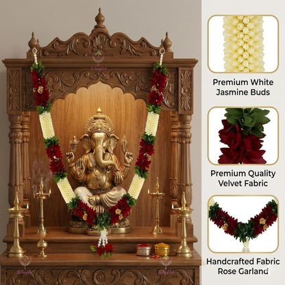 Handmade Artificial Flower Garland for Photo Frame Mala for god Idols Home Decoration