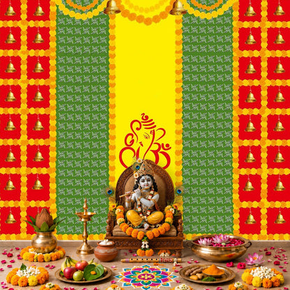Party Propz Ganpati Backdrop Decoration