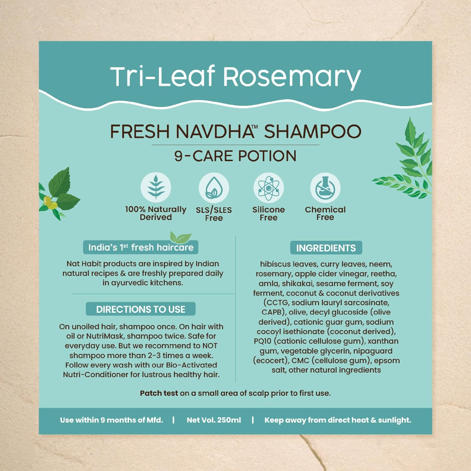 Nat Habit Tri-Leaf Rosemary Navdha Shampoo