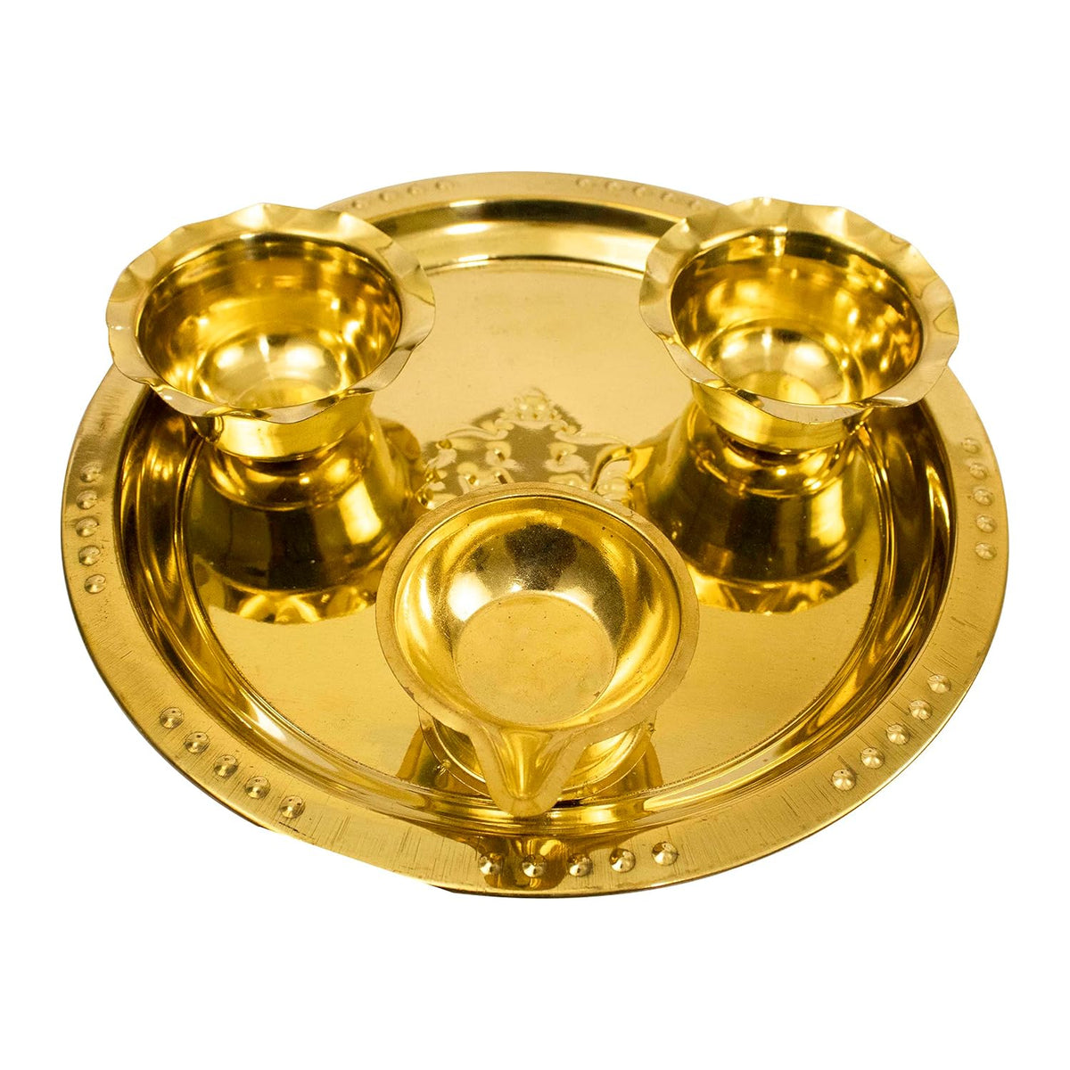 Spillbox Traditional Handcrafted Ganesha Brass Puja|Pooja Thali