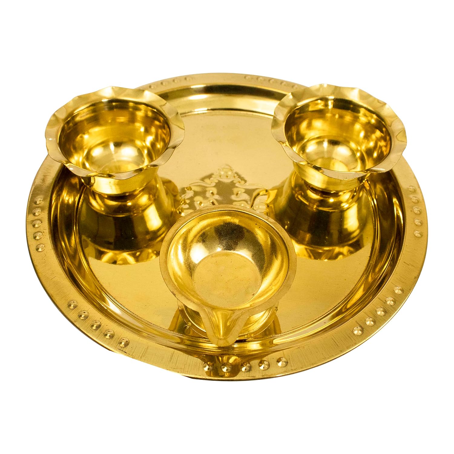 Spillbox Traditional Handcrafted Ganesha Brass Puja|Pooja Thali
