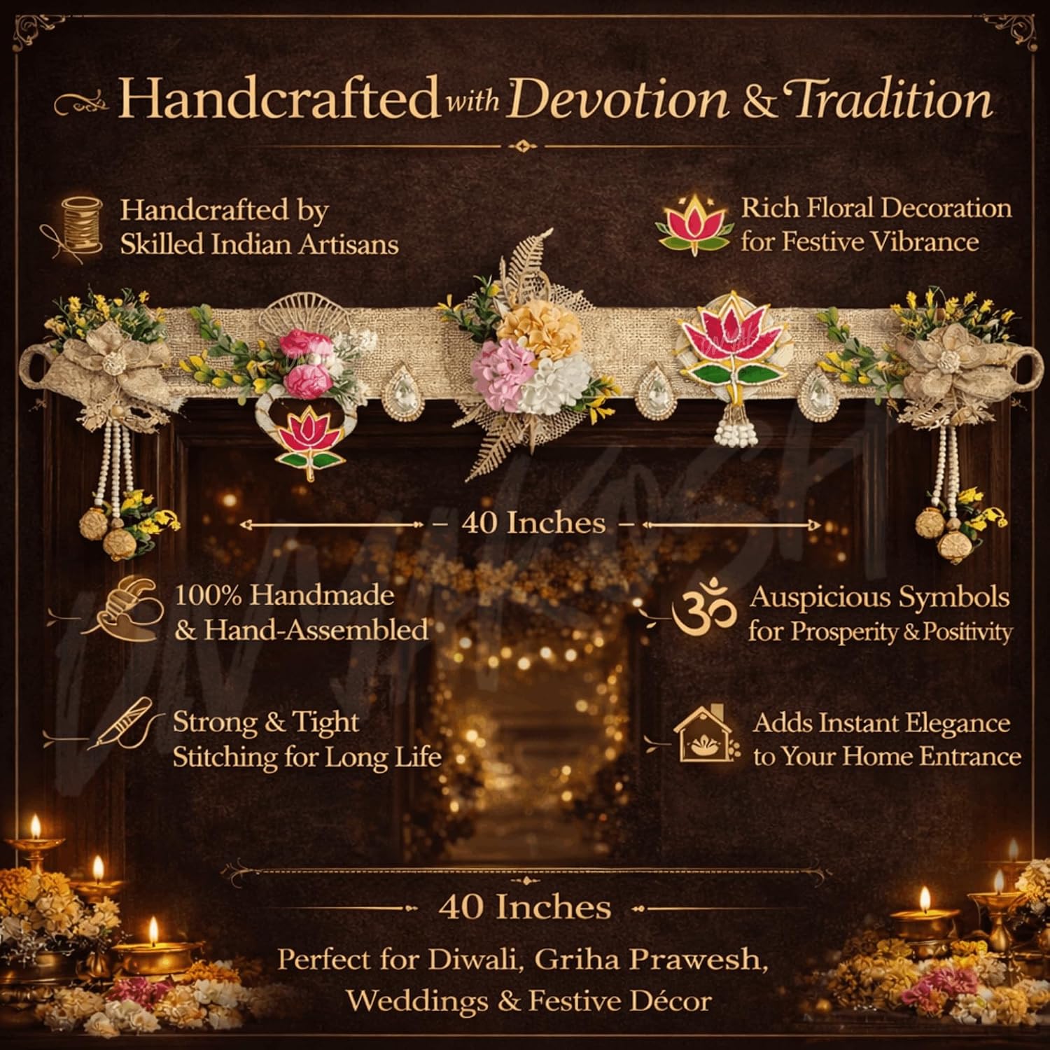 Divyakosh Artificial Flower Toran for Main Door Entrance