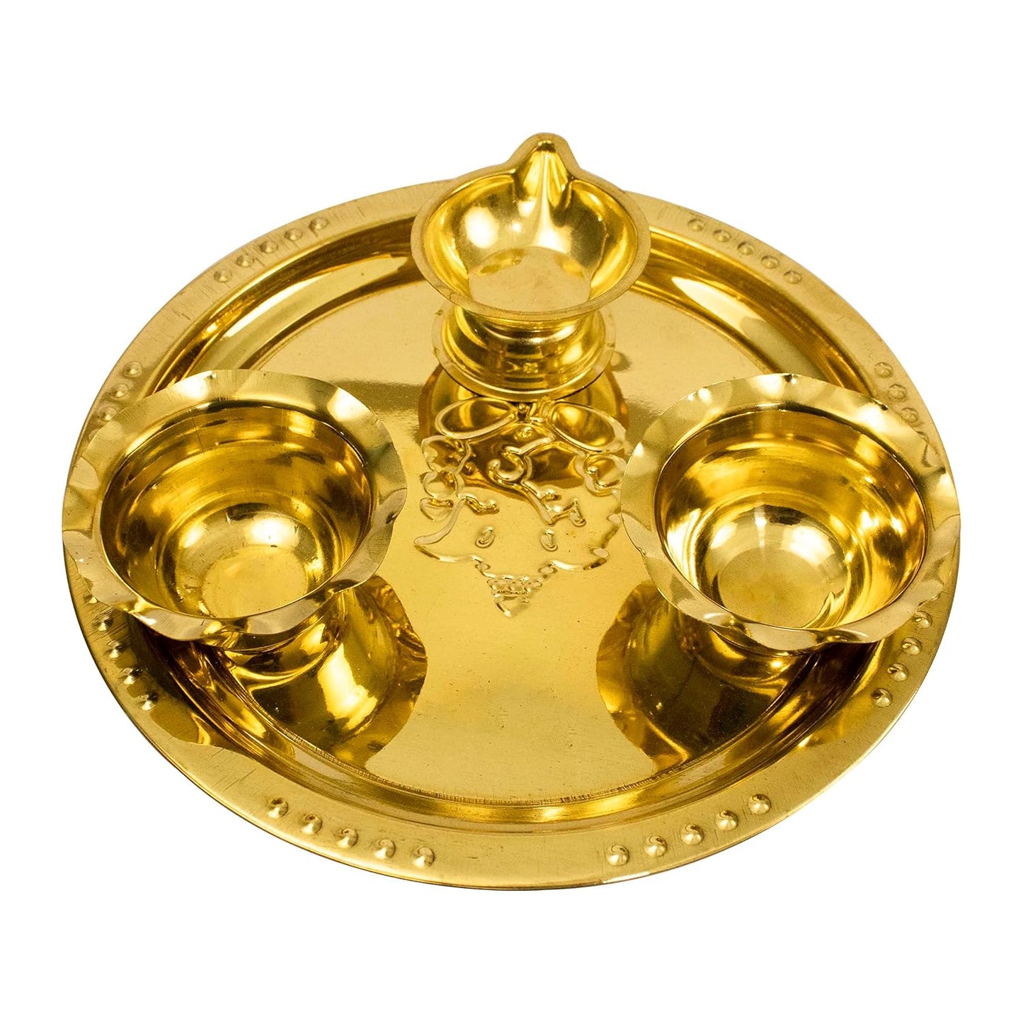 Spillbox Traditional Handcrafted Ganesha Brass Puja|Pooja Thali
