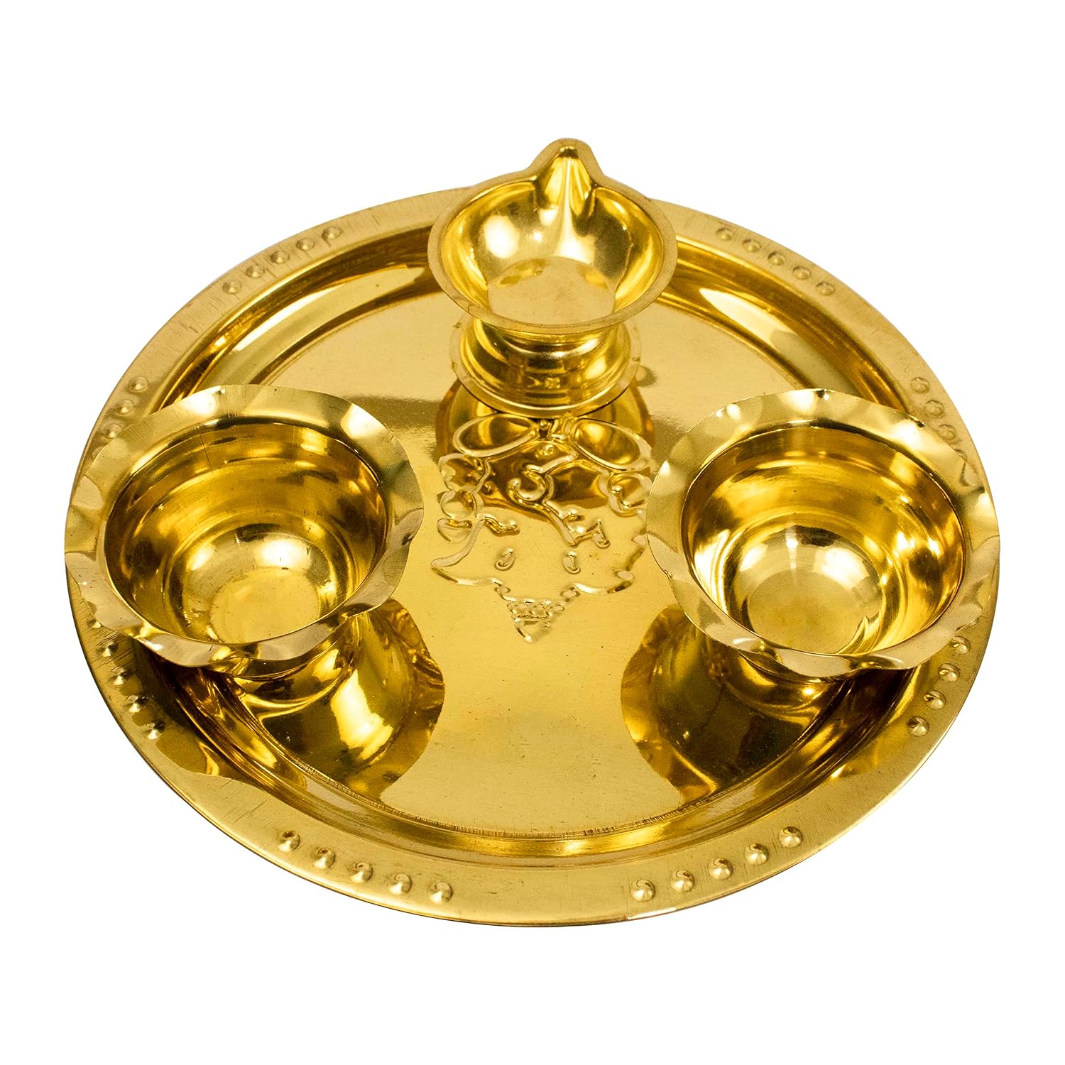Spillbox Traditional Handcrafted Ganesha Brass Puja|Pooja Thali