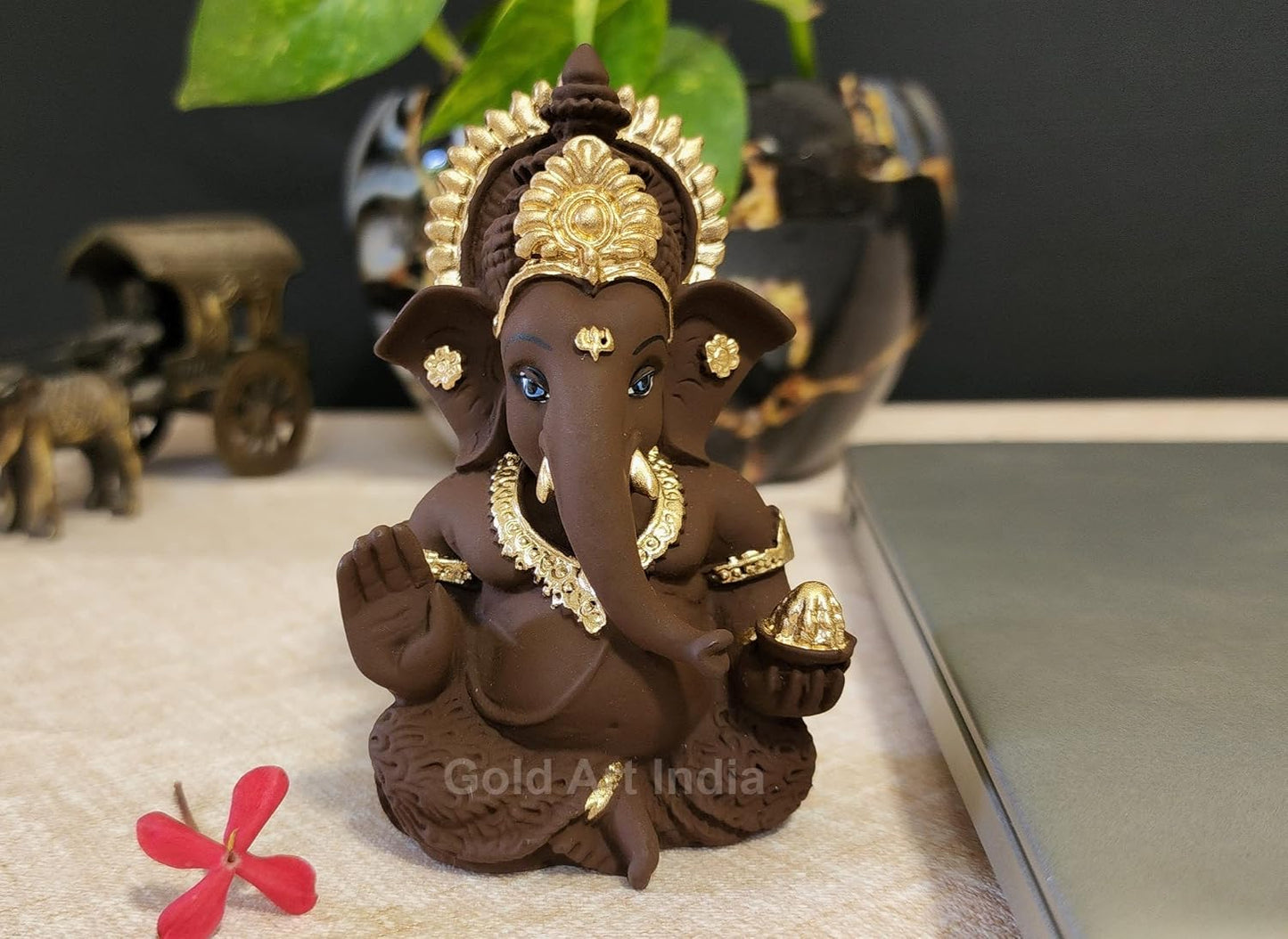 Gold Art India Brown Terracotta Idol for Ganesh Idol