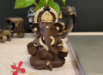 Gold Art India Brown Terracotta Idol for Ganesh Idol