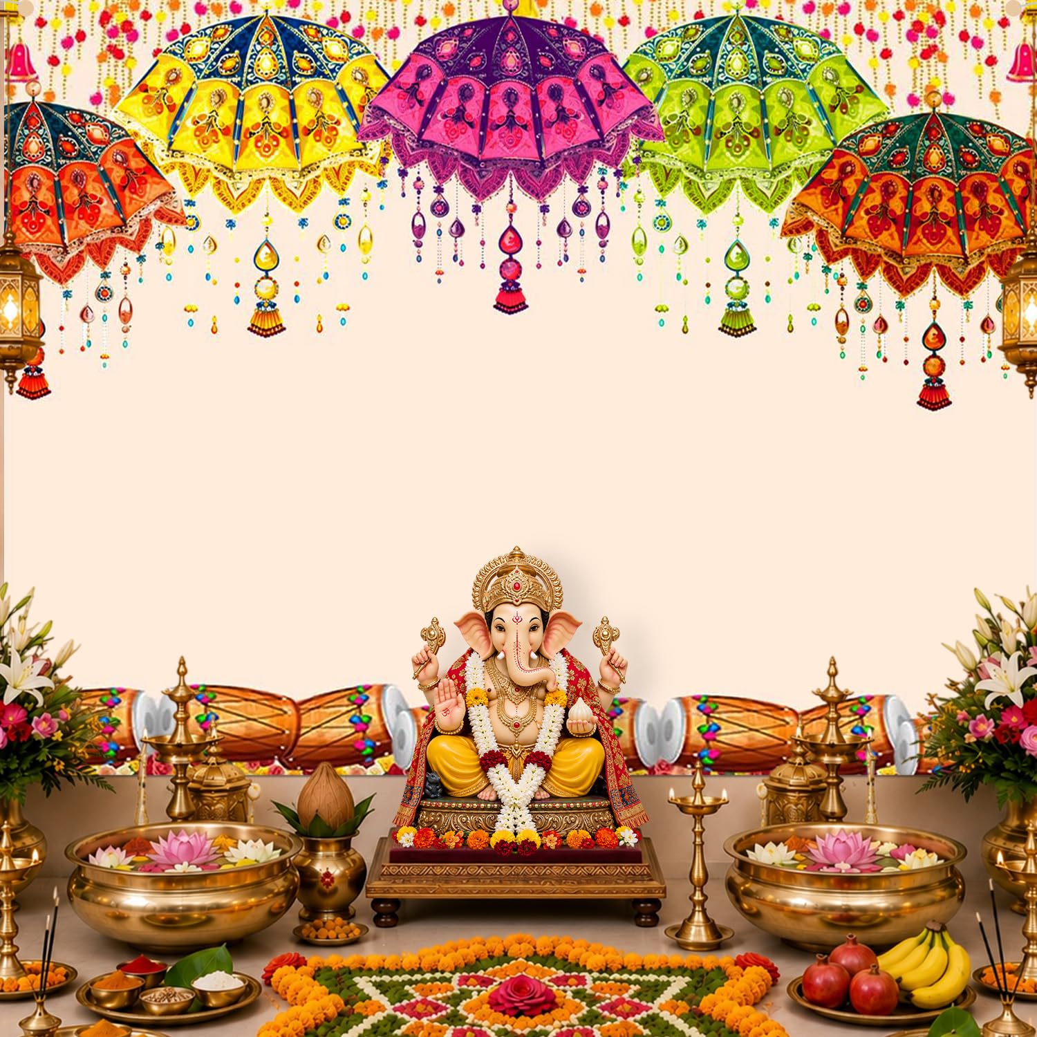 Party Propz Traditional Backdrop Cloth For Decoration