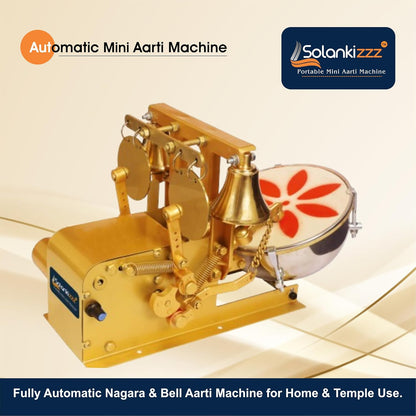Fully Automatic Electric Mini Aarti Machine With Nagara | 2 Bells & Jalar For Home Temple