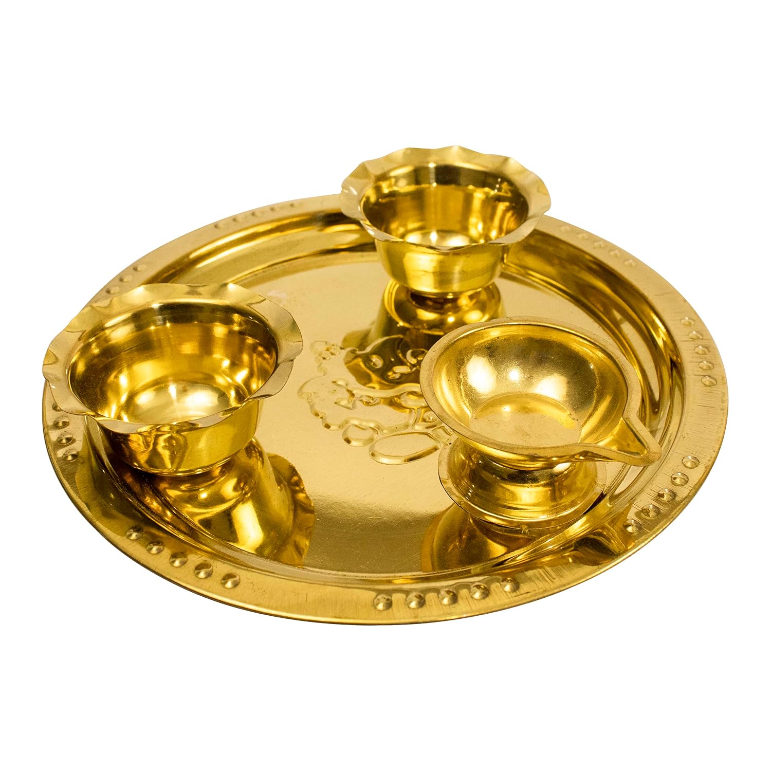 Spillbox Traditional Handcrafted Ganesha Brass Puja|Pooja Thali