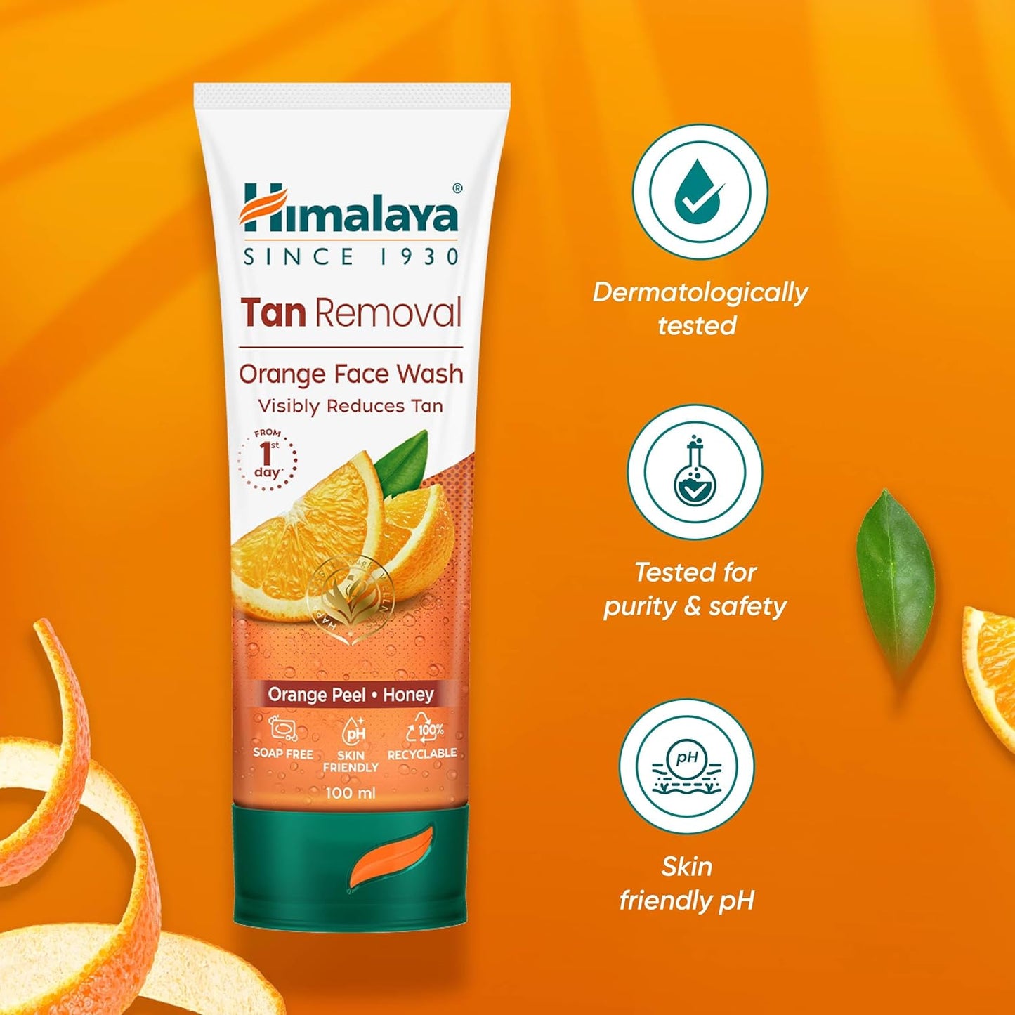 Himalaya Tan Removal Orange Face Wash - PUSHMYCART