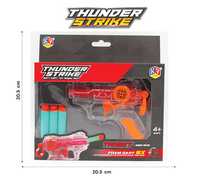K. V. Toys Thunder Strike Transparent Toy Gun with 6 Darts